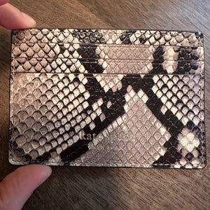 Kate Spade grey snakeskin cardholder - like new